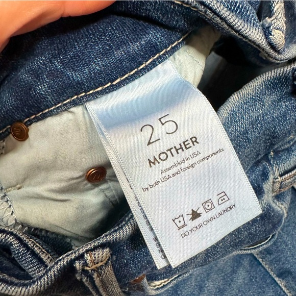 Mother Denim The Looker Ankle Fray Jeans in medium blue Mid Rise Skinny - Picture 11 of 12